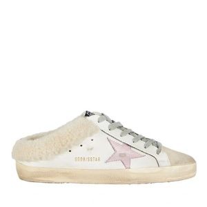 Golden Goose SUPERSTAR SABOT SHEARLING SNEAKERS IN WHITE size 36